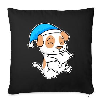 Jack Russell Terrier Sleeping Fatigue Dog - Sofa pillowcase 17,3'' x 17,3'' (45 x 45 cm) - black - Front