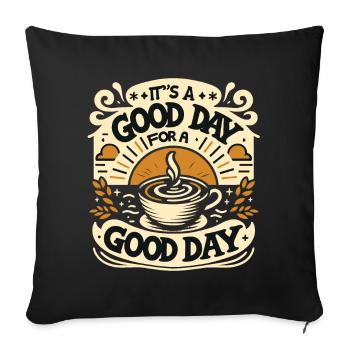 Motif magique du café Good Day - Housse de coussin décorative 45 x 45 cm - noir - Devant