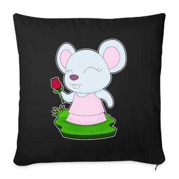 Mouse Rose - Housse de coussin décorative 45 x 45 cm - noir - Devant