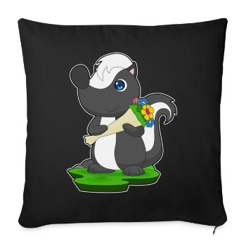 Bouquet de moufettes - Housse de coussin décorative 45 x 45 cm - noir - Devant