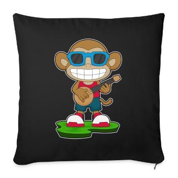 Monkey Musician Guitar Music - Sofa pillowcase 17,3'' x 17,3'' (45 x 45 cm) - black - Front