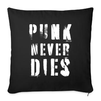 Music Quote Punk Never Dies - Sofa pillowcase 17,3'' x 17,3'' (45 x 45 cm) - black - Front