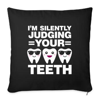 Diplôme d’étudiant en dentisterie dentaire - Housse de coussin décorative 45 x 45 cm - noir - Devant