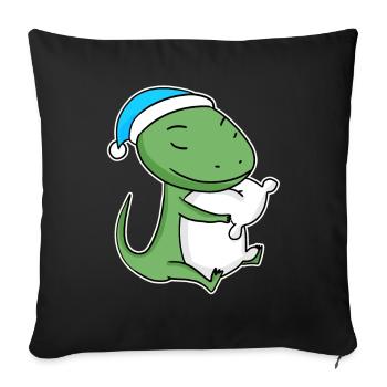Lézard avec oreiller et bonnet somnolent - Housse de coussin décorative 45 x 45 cm - noir - Devant