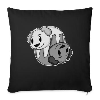 Chien de signe Yin Yang - Housse de coussin décorative 45 x 45 cm - noir - Devant