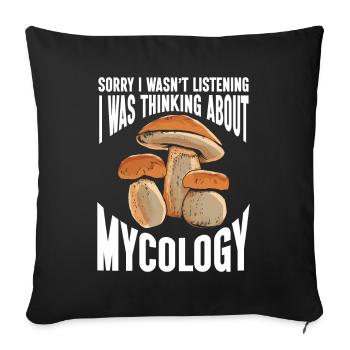 Mushroom, Mycology, Mycologist, Collector - Sofa pillowcase 17,3'' x 17,3'' (45 x 45 cm) - black - Front