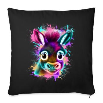 Donkey Graffiti Colorful - Sofa pillowcase 17,3'' x 17,3'' (45 x 45 cm) - black - Front