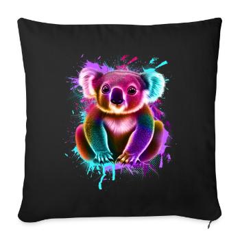 Koala Graffiti Bunt - Sofakissenbezug 45 x 45 cm - Schwarz - Vorne