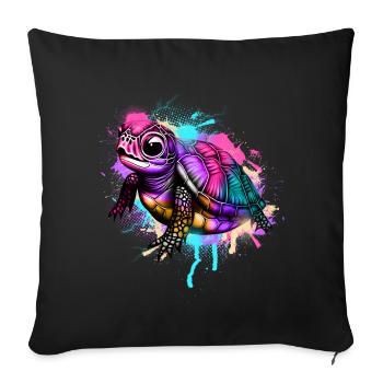 Turtle Graffiti Colorful - Sofa pillowcase 17,3'' x 17,3'' (45 x 45 cm) - black - Front