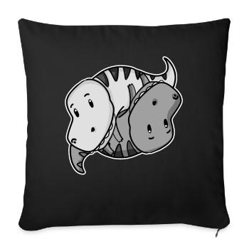 Yin Yang Dino Dinosaur - Sofa pillowcase 17,3'' x 17,3'' (45 x 45 cm) - black - Front
