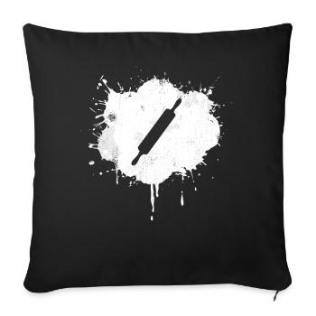 Rolling Pin Drawing - Sofa pillowcase 17,3'' x 17,3'' (45 x 45 cm) - black - Front