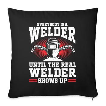 Soudure Dire Métallurgiste Soudeur Papa - Housse de coussin décorative 45 x 45 cm - noir - Devant