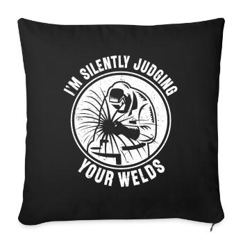Schweißen Spruch Metallarbeiter Schweißer Papa - Sofakissenbezug 45 x 45 cm - Schwarz - Vorne