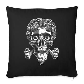 Skull Trail Shirt: Wild Biker Style - Sofa pillowcase 17,3'' x 17,3'' (45 x 45 cm) - black - Front