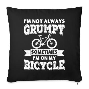Je ne suis pas toujours , parfois je suis sur mon vélo - Housse de coussin décorative 45 x 45 cm - noir - Devant