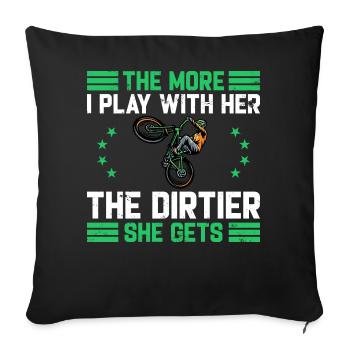 Motocross Funny Saying Dentist Bill Dirt Bike - Sofa pillowcase 17,3'' x 17,3'' (45 x 45 cm) - black - Front