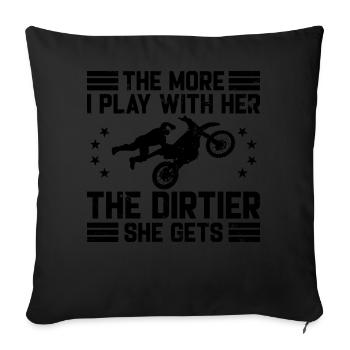 Motocross Funny Saying Dentist Bill Dirt Bike - Sofa pillowcase 17,3'' x 17,3'' (45 x 45 cm) - black - Front
