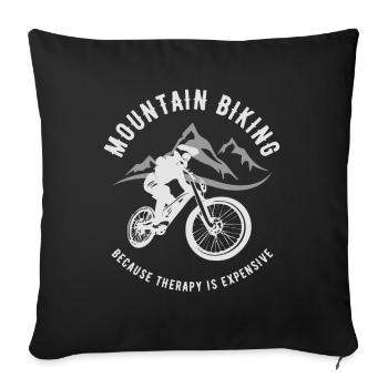 Thérapie de citation de VTT drôle - Housse de coussin décorative 45 x 45 cm - noir - Devant