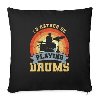 Dicton du batteur - Housse de coussin décorative 45 x 45 cm - noir - Devant