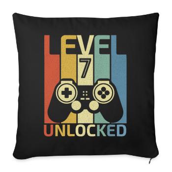 Level 7 Unlocked Shirt Video Gamer 7Th Birthday - Sofa pillowcase 17,3'' x 17,3'' (45 x 45 cm) - black - Front