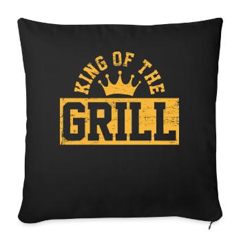 Grillen BBQ - Sofakissenbezug 45 x 45 cm - Schwarz - Vorne
