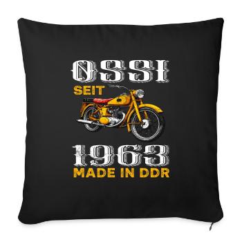 Ossi Ostdeutschland DDR 1963 Geburtstag Spruch - Sofakissenbezug 45 x 45 cm - Schwarz - Vorne