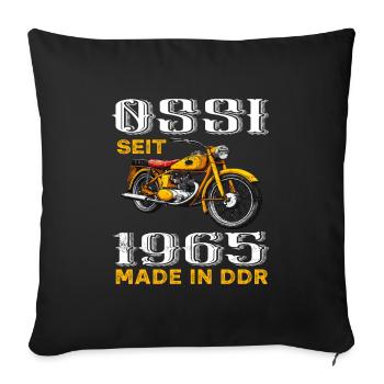 Ostdeutschland DDR Ossi 1965 Geburtstag Spruch - Sofakissenbezug 45 x 45 cm - Schwarz - Vorne