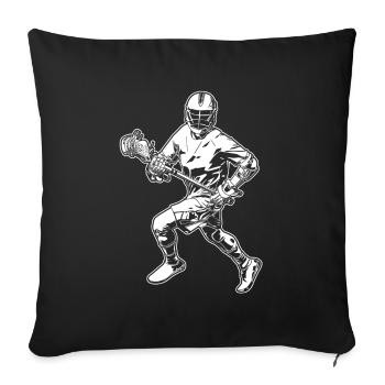 Lacrosse Players - Sofa pillowcase 17,3'' x 17,3'' (45 x 45 cm) - black - Front