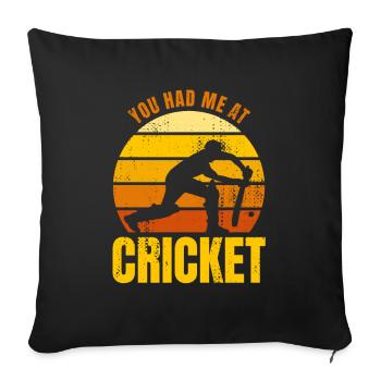 You Had Me At Cricket - Sofa pillowcase 17,3'' x 17,3'' (45 x 45 cm) - black - Front