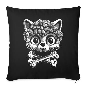 Tattoo-Ästhetik: Totenkopf Katzen T-Shirt - Sofakissenbezug 45 x 45 cm - Schwarz - Vorne