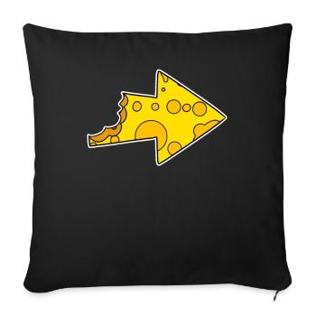 Arrow Cheese - Sofa pillowcase 17,3'' x 17,3'' (45 x 45 cm) - black - Front