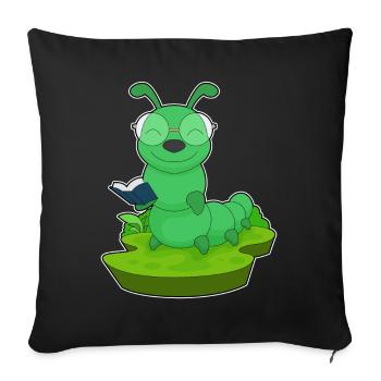 Lunettes de livre Caterpillar Nerd - Housse de coussin décorative 45 x 45 cm - noir - Devant
