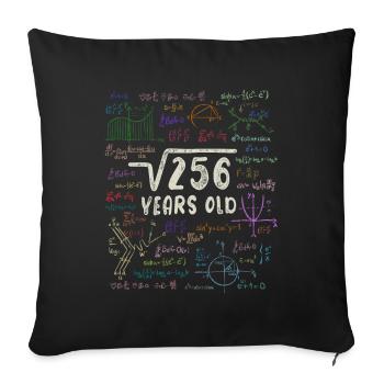 Root of 256 = 16th Birthday - Gift - Sofa pillowcase 17,3'' x 17,3'' (45 x 45 cm) - black - Front