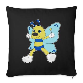 Butterfly Wizard Wand - Sofa pillowcase 17,3'' x 17,3'' (45 x 45 cm) - black - Front