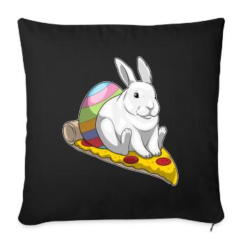 Pizza de Pâques Bunny - Housse de coussin décorative 45 x 45 cm - noir - Devant