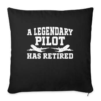 Pilot Quote Flight Lover Aircraft Aviation - Sofa pillowcase 17,3'' x 17,3'' (45 x 45 cm) - black - Front