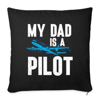 Pilot Quote Flight Lover Aircraft Aviation - Sofa pillowcase 17,3'' x 17,3'' (45 x 45 cm) - black - Front
