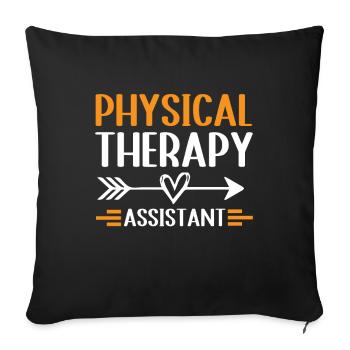 Kinésithérapeute Physiothérapie - Housse de coussin décorative 45 x 45 cm - noir - Devant