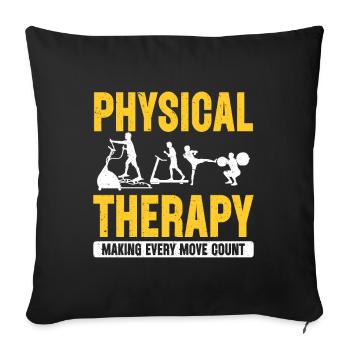 Kinésithérapeute Physiothérapie - Housse de coussin décorative 45 x 45 cm - noir - Devant
