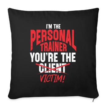 Personal Trainer Coach Gym Workout Fitness Trainer - Sofa pillowcase 17,3'' x 17,3'' (45 x 45 cm) - black - Front