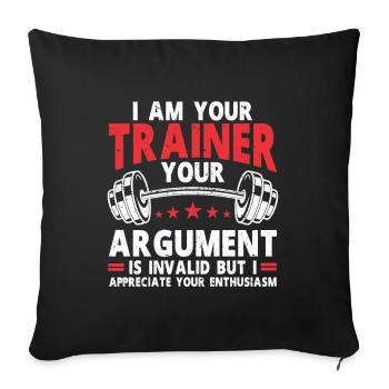 Personal Trainer Coach Gym Workout Fitness Trainer - Sofa pillowcase 17,3'' x 17,3'' (45 x 45 cm) - black - Front