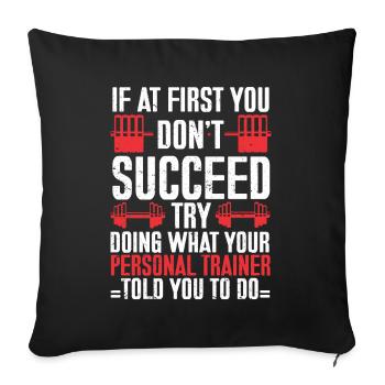 Personal Trainer Coach Gym Workout Fitness Trainer - Sofa pillowcase 17,3'' x 17,3'' (45 x 45 cm) - black - Front