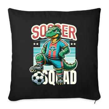 Dino Fußballer – Soccer Squad - Sofa pillowcase 17,3'' x 17,3'' (45 x 45 cm) - black - Front