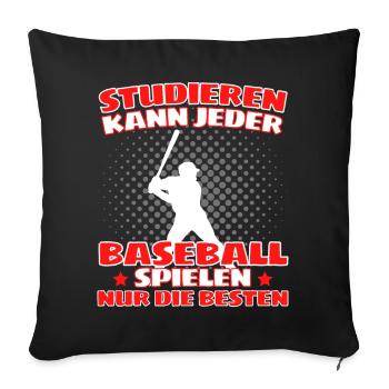 Lustiges Baseball für Pitcher und Catcher - Sofakissenbezug 45 x 45 cm - Schwarz - Vorne