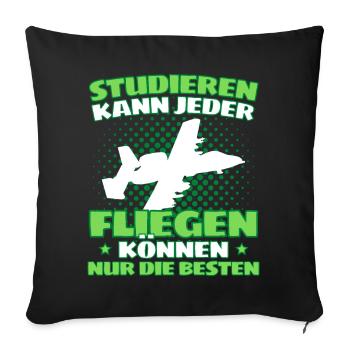 Fliegen Flugzeug Pilot Flieger Modellbau Piloten - Sofakissenbezug 45 x 45 cm - Schwarz - Vorne