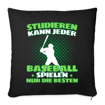 Lustiges Baseball für Pitcher und Catcher - Sofakissenbezug 45 x 45 cm - Schwarz - Vorne