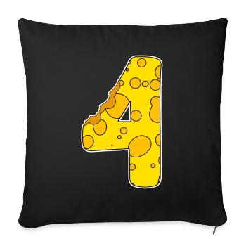 Numéros 4 - Quatre - Quatrième - Housse de coussin décorative 45 x 45 cm - noir - Devant