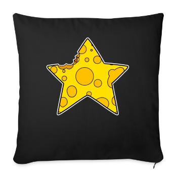 Cheese Star - Sofa pillowcase 17,3'' x 17,3'' (45 x 45 cm) - black - Front