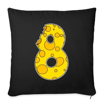 Number 8 Eight - Sofa pillowcase 17,3'' x 17,3'' (45 x 45 cm) - black - Front