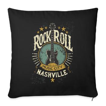Nashville Rock & Roll Music City Music Gift - Sofa pillowcase 17,3'' x 17,3'' (45 x 45 cm) - black - Front